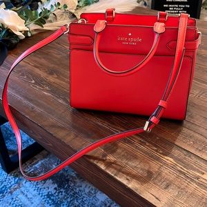 Poppy red Authentic Kate Spade Crossbody Satchel